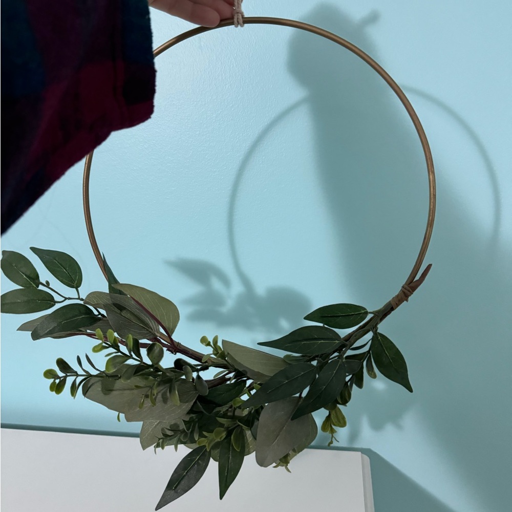 Gold Hoop with Eucalyptus Greenery - Picture 2 of 4